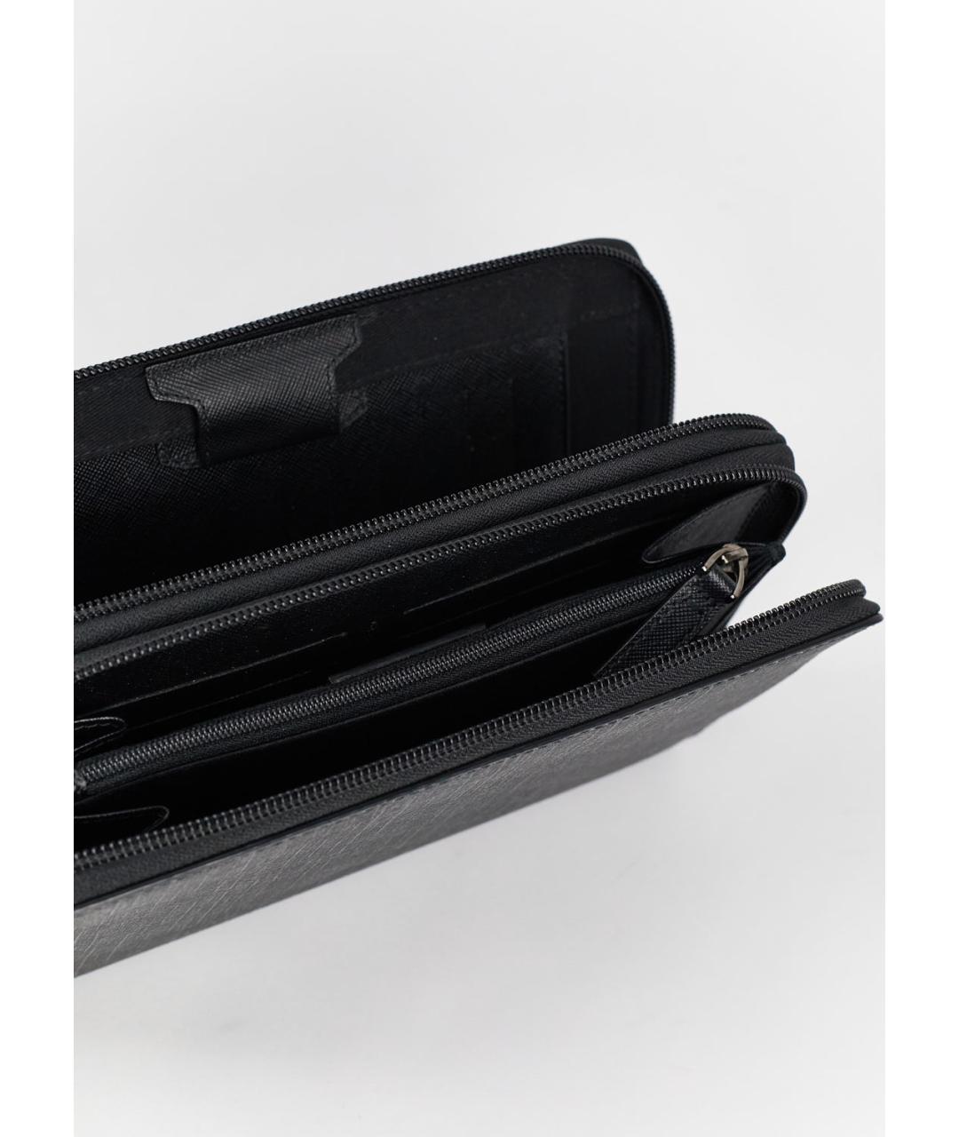 MONTBLANC Черная кожаная барсетка, фото 4