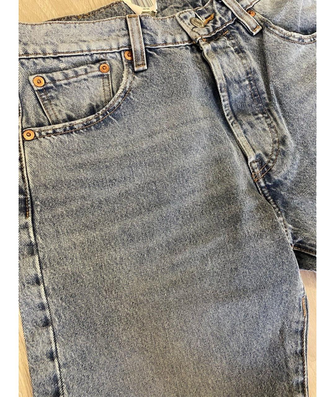 LEVI'S Голубые хлопковые прямые джинсы, фото 4