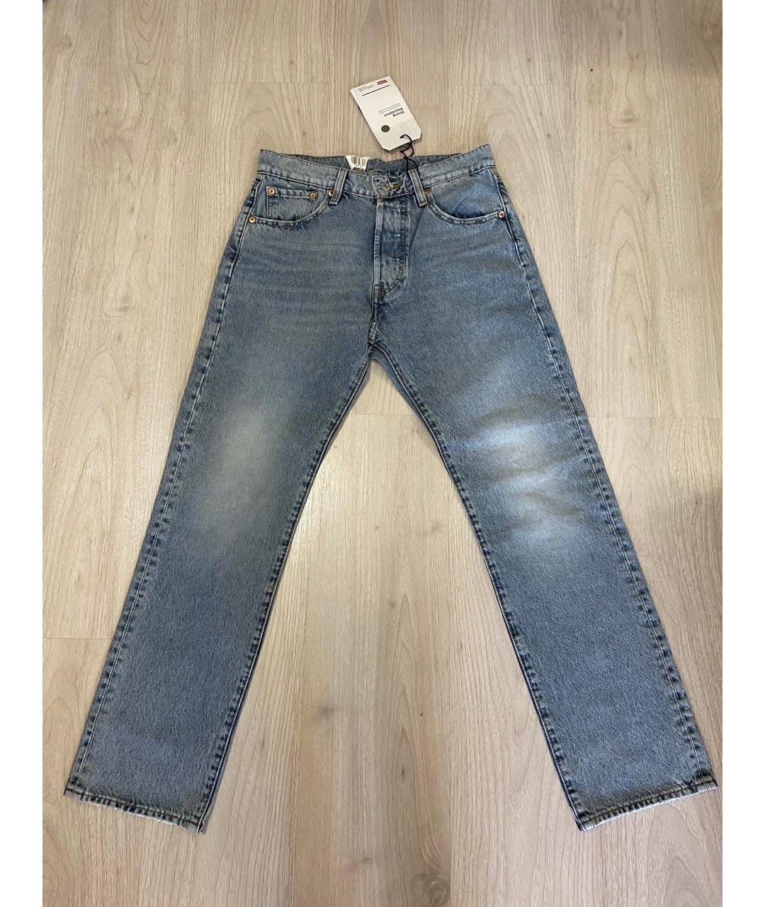 LEVI'S Голубые хлопковые прямые джинсы, фото 6