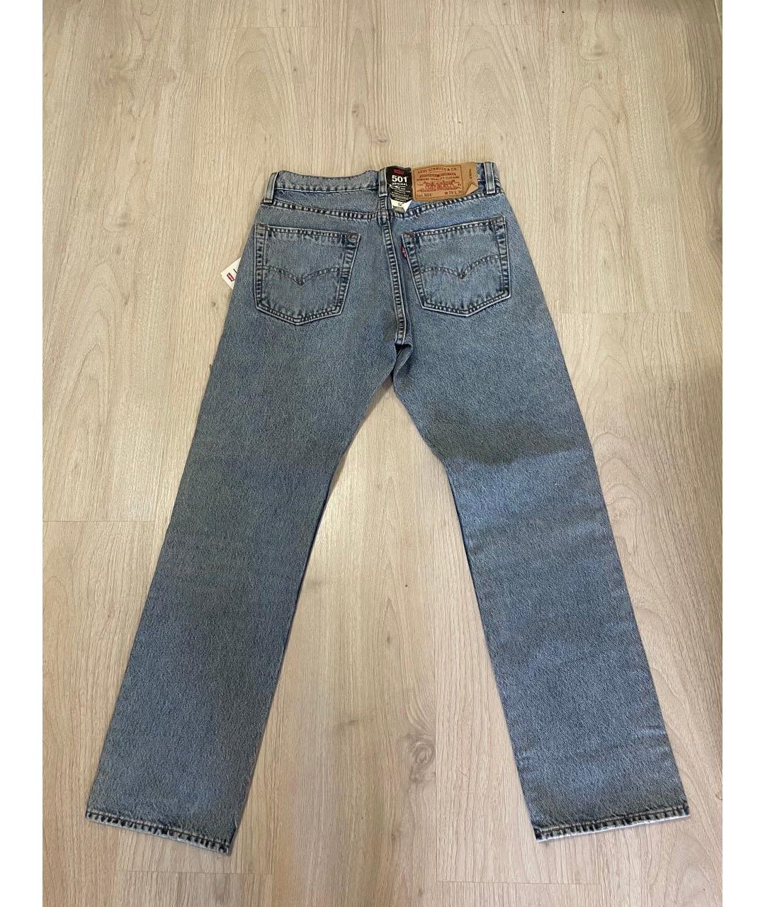 LEVI'S Голубые хлопковые прямые джинсы, фото 2