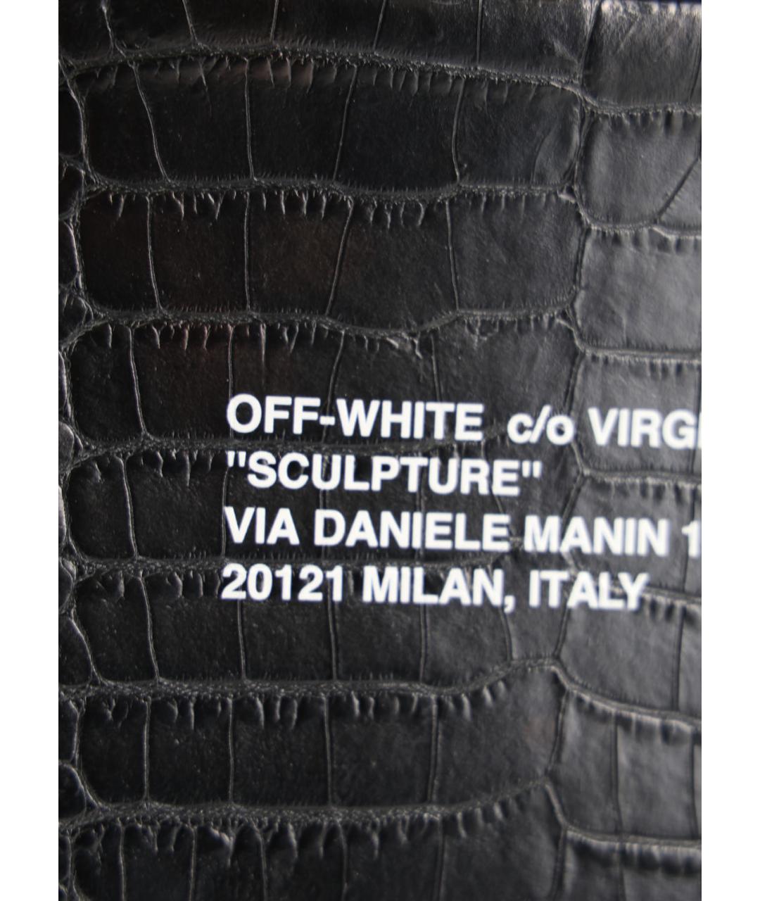 OFF-WHITE Черная кожаная сумка через плечо, фото 6