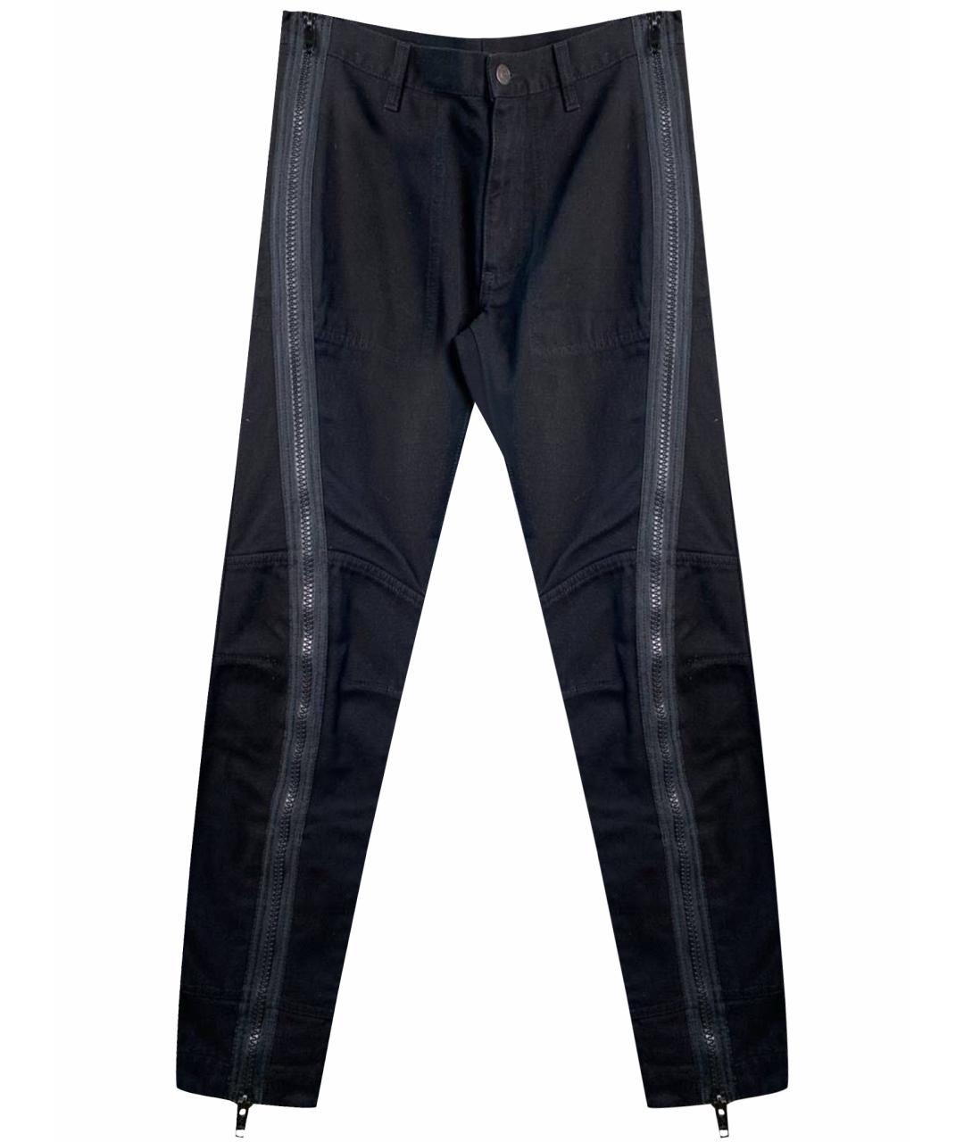 DRIES VAN NOTEN Черные хлопковые брюки чинос, фото 1