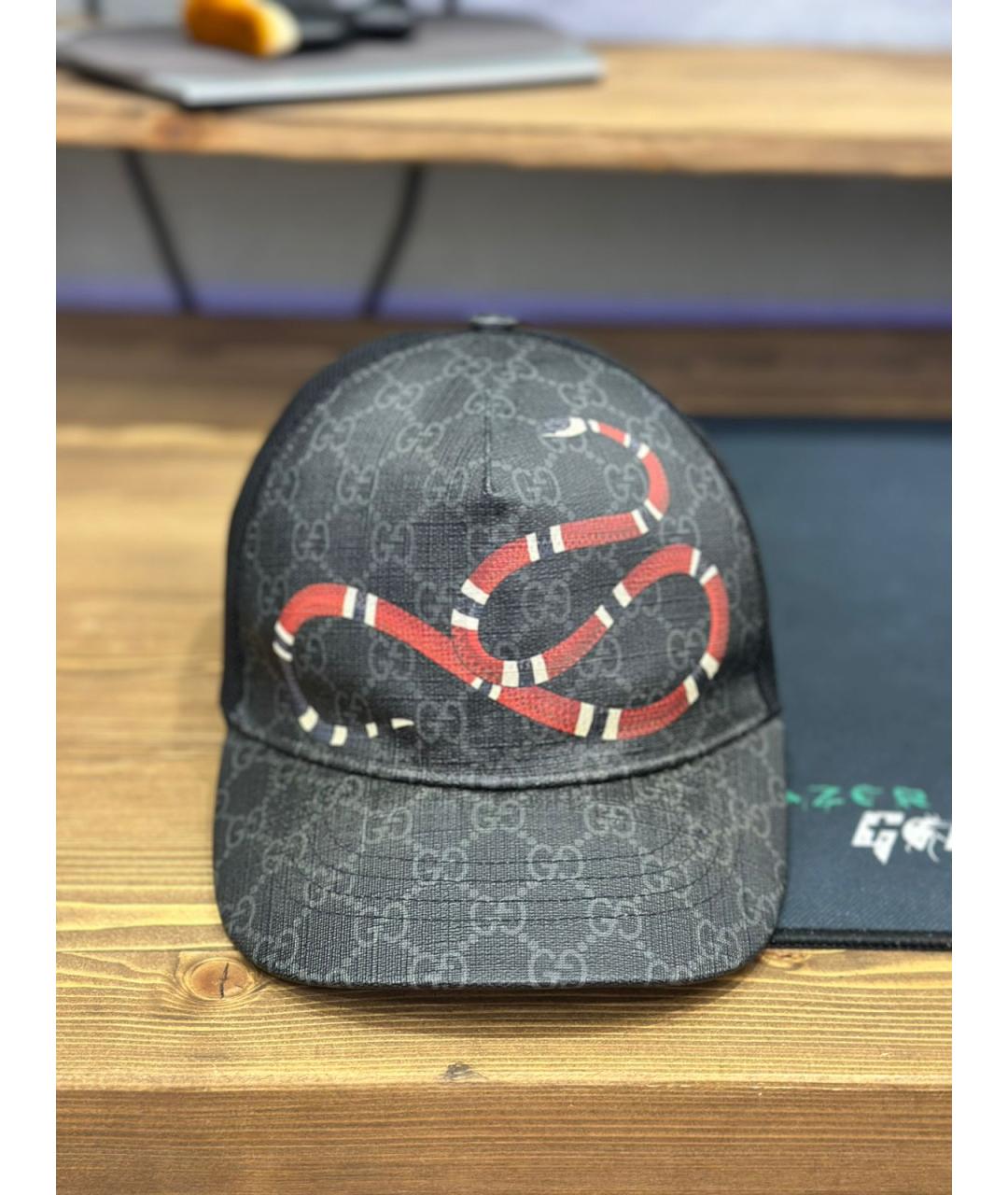 GUCCI Черная кожаная кепка/бейсболка, фото 7