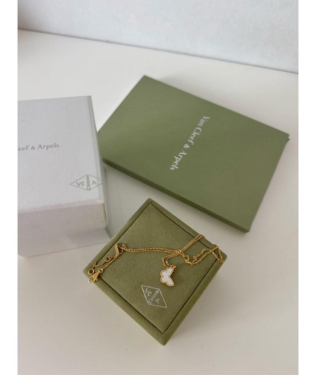 VAN CLEEF & ARPELS Белая подвеска из желтого золота, фото 4