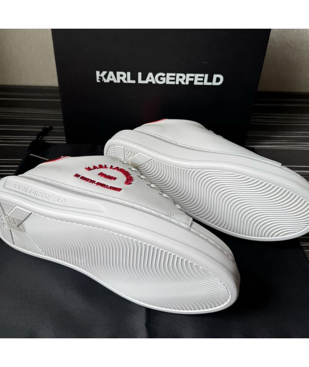 KARL LAGERFELD Белые кожаные кеды, фото 8