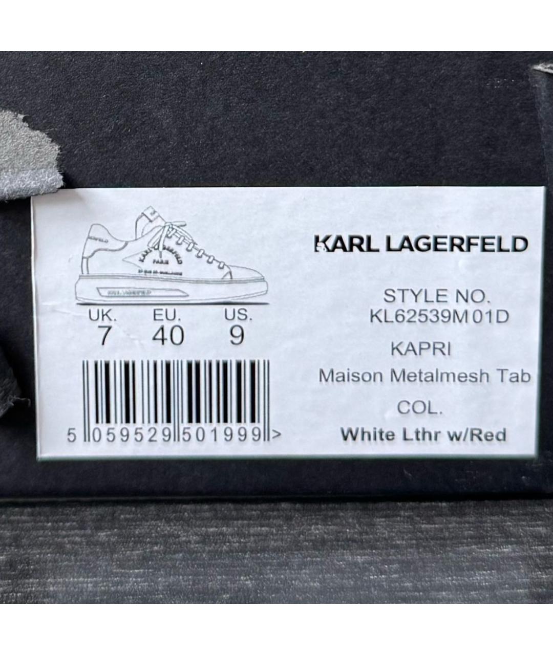 KARL LAGERFELD Белые кожаные кеды, фото 7