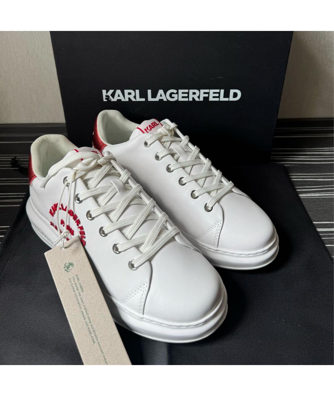 KARL LAGERFELD Белые кожаные кеды, фото 6