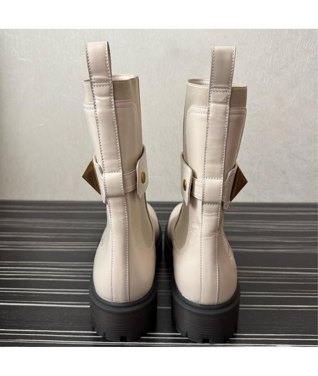 VALENTINO Бежевые кожаные сапоги, фото 4