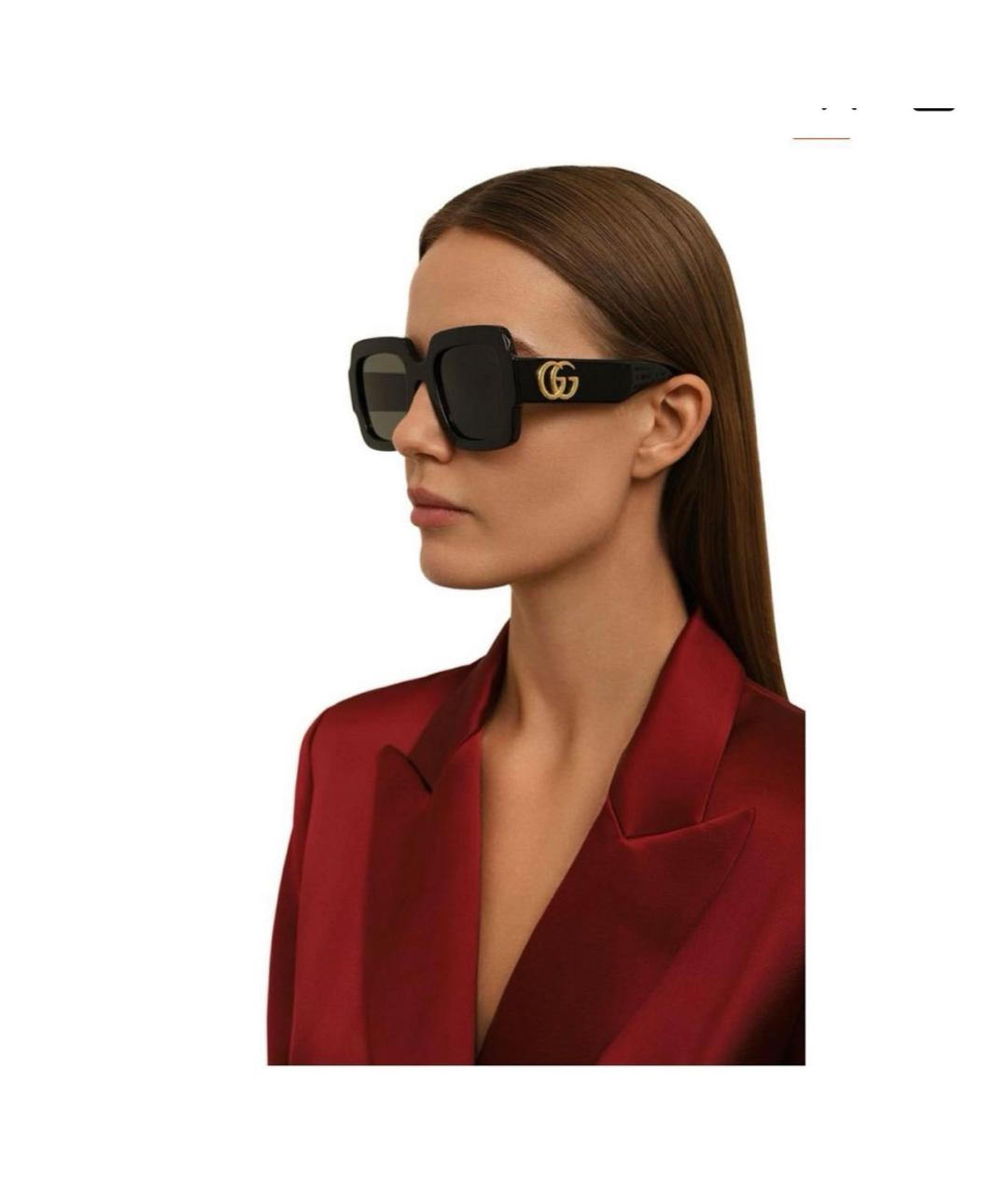 GUCCI Черные пластиковые солнцезащитные очки, фото 6