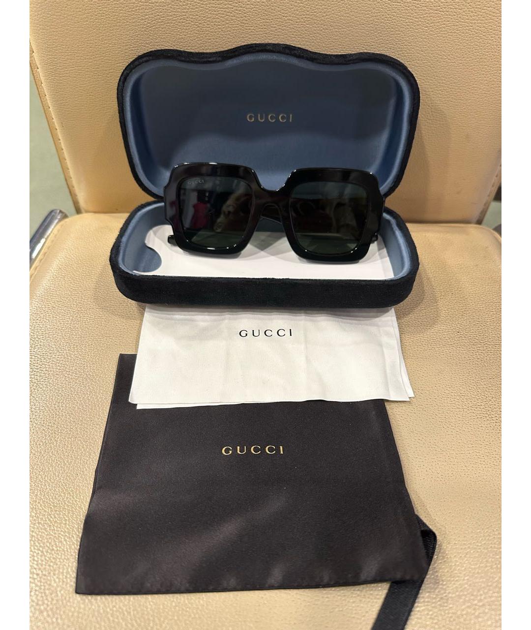 GUCCI Черные пластиковые солнцезащитные очки, фото 4