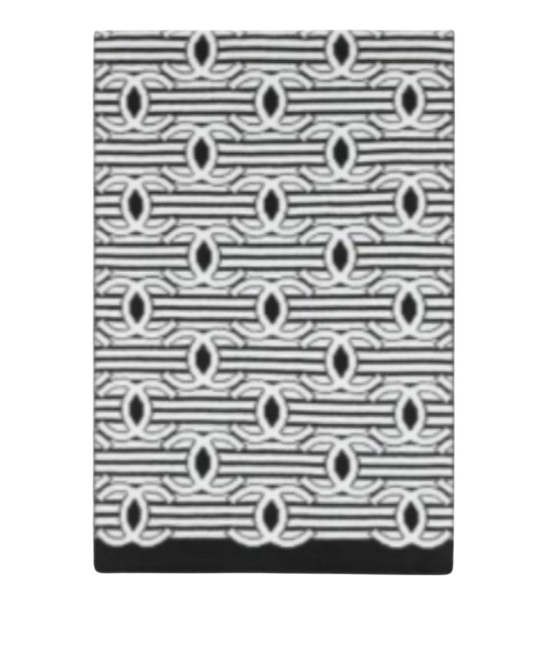 CHANEL Черный шерстяной шарф, фото 1
