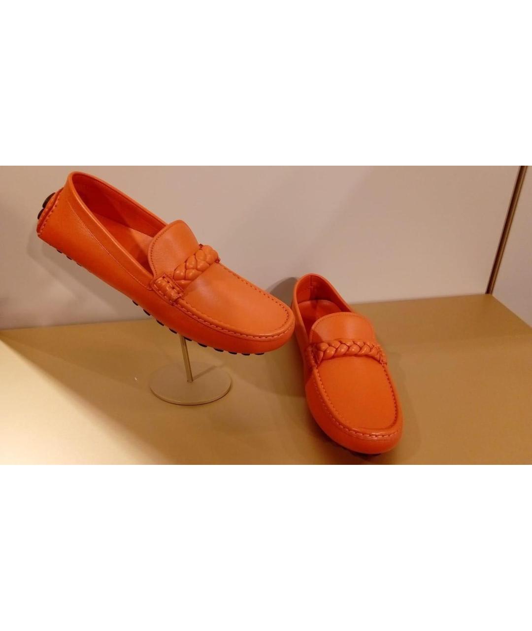 GIANVITO ROSSI Оранжевое кожаные мокасины, фото 6
