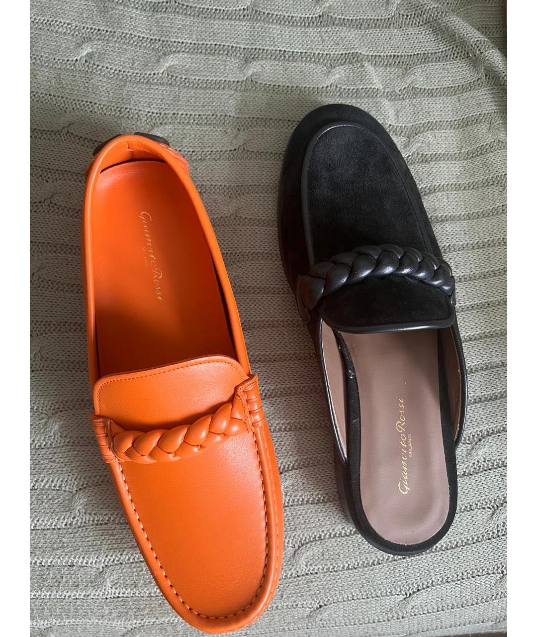 GIANVITO ROSSI Оранжевое кожаные мокасины, фото 3