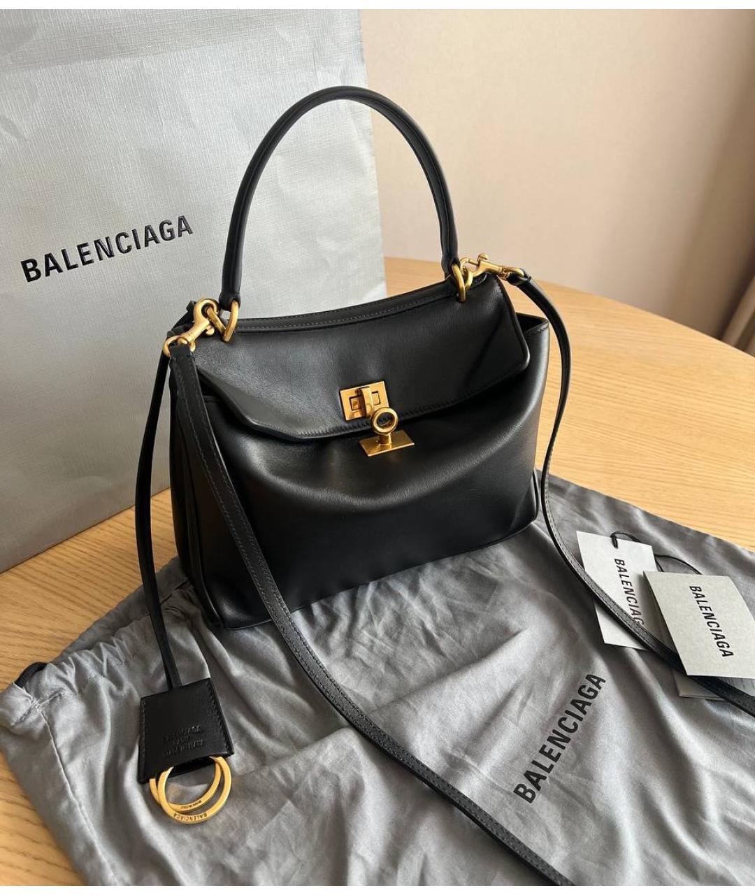BALENCIAGA Черная кожаная сумка через плечо, фото 3