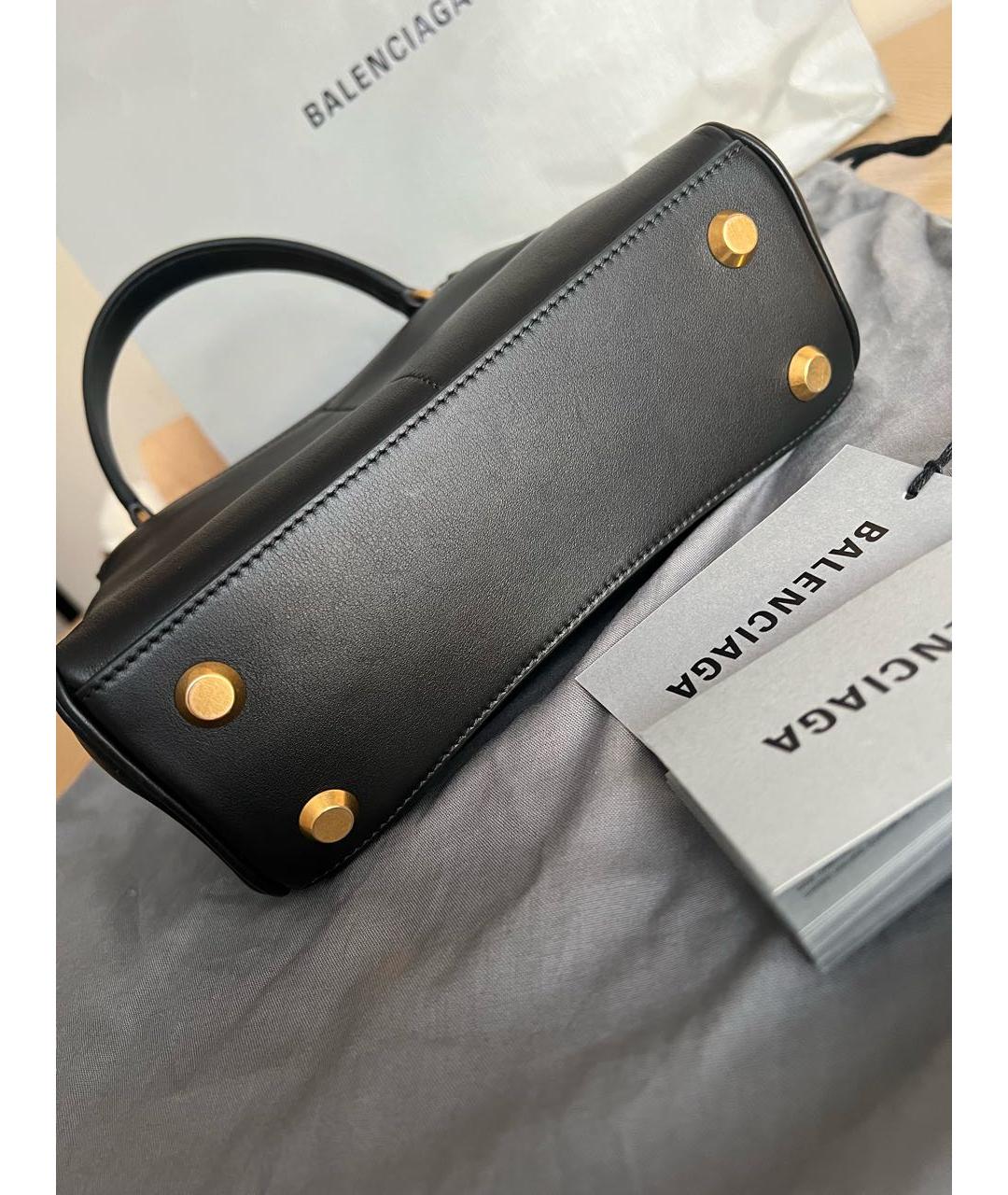 BALENCIAGA Черная кожаная сумка через плечо, фото 8