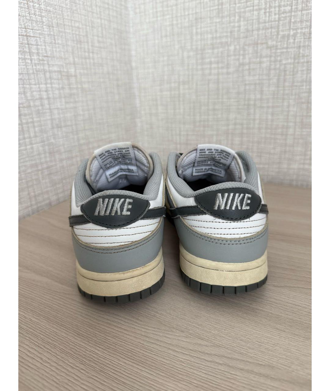 NIKE Серые кроссовки из искусственной кожи, фото 4