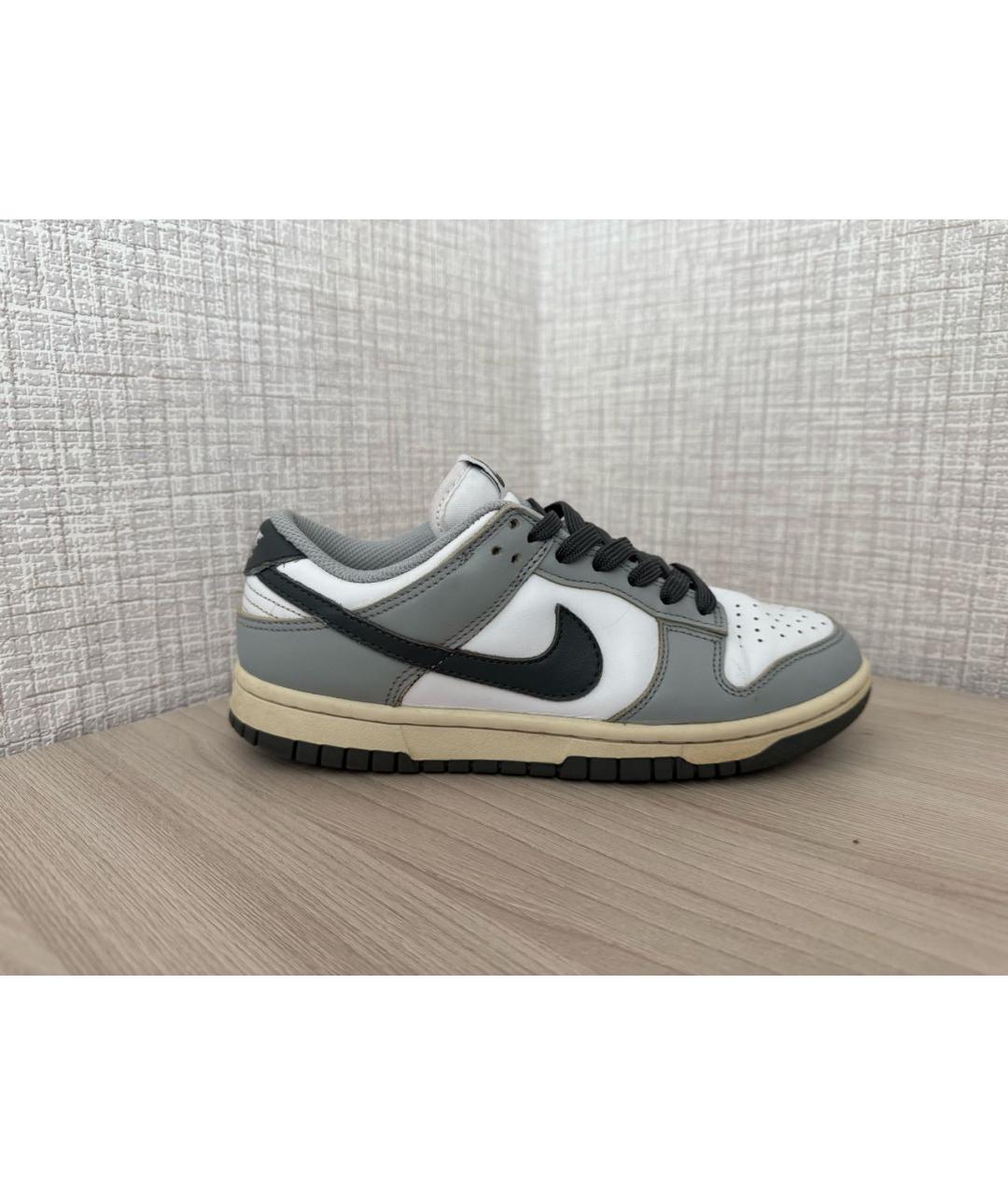 NIKE Серые кроссовки из искусственной кожи, фото 7