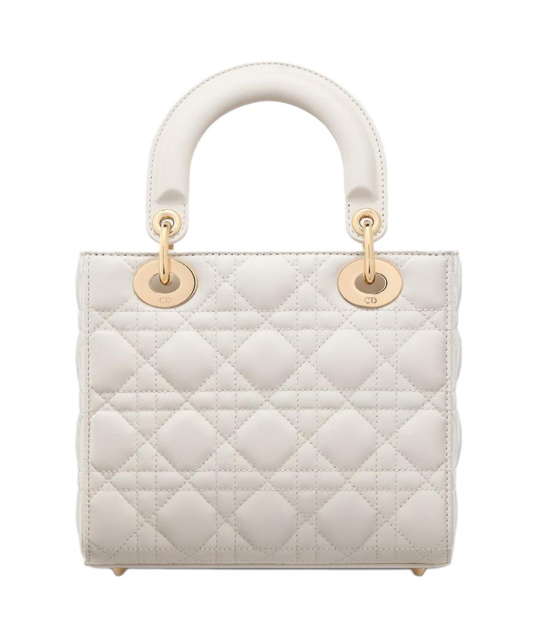 CHRISTIAN DIOR Белая кожаная сумка через плечо, фото 4