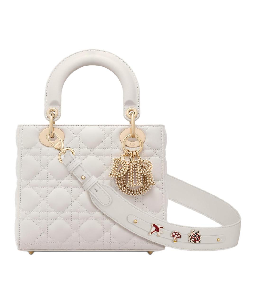 CHRISTIAN DIOR Белая кожаная сумка через плечо, фото 1