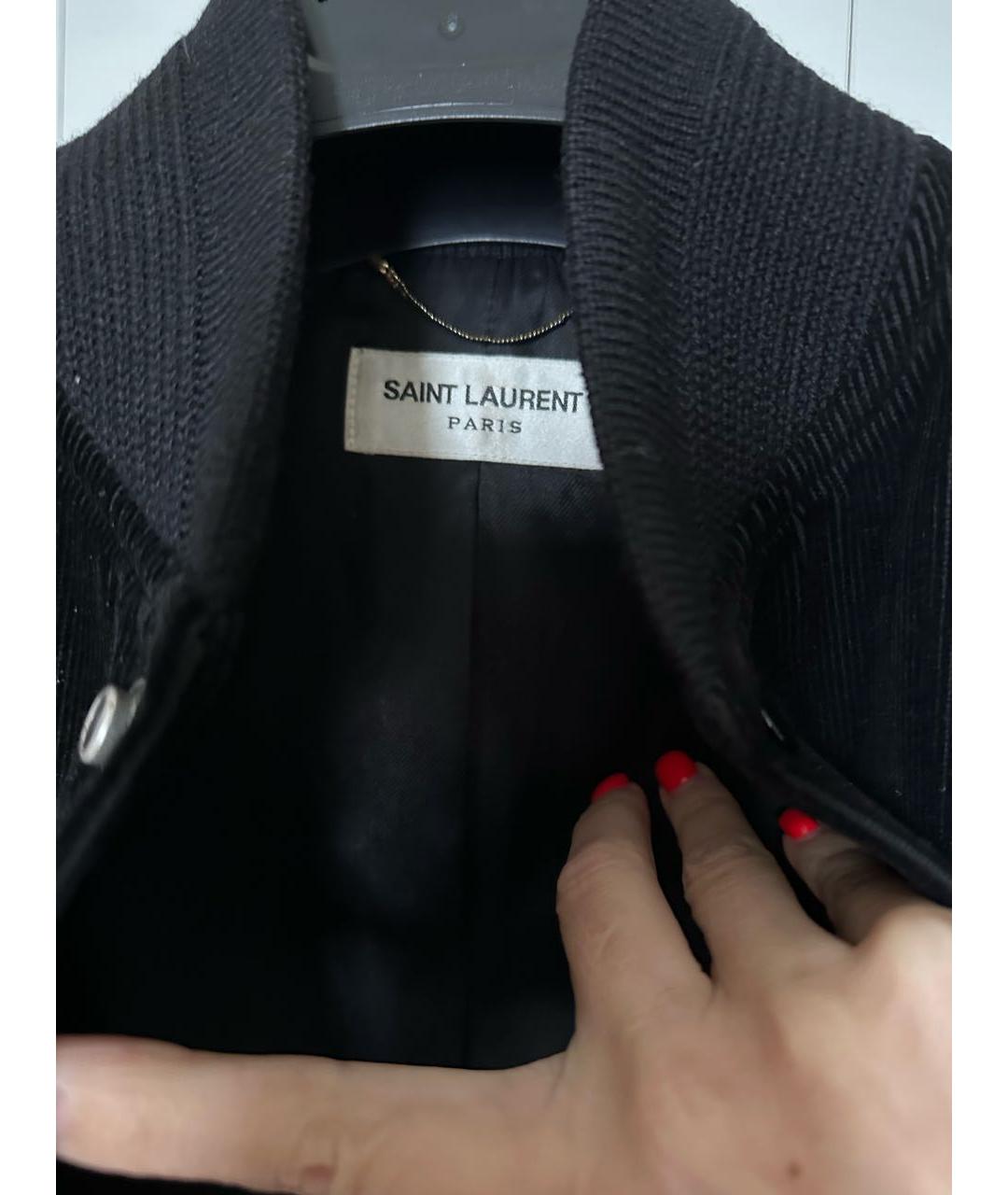 SAINT LAURENT Черная шерстяная куртка, фото 4