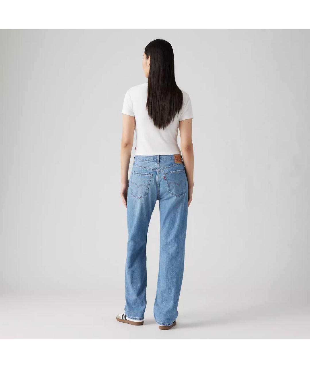 LEVI'S Синие хлопковые прямые джинсы, фото 3