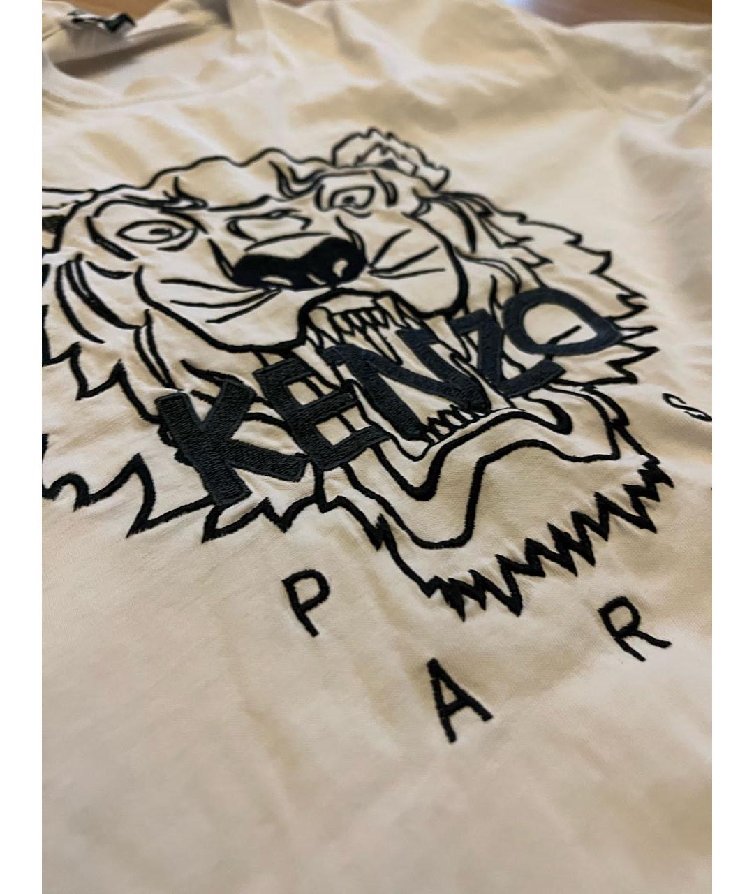 KENZO Белая хлопковая футболка, фото 4