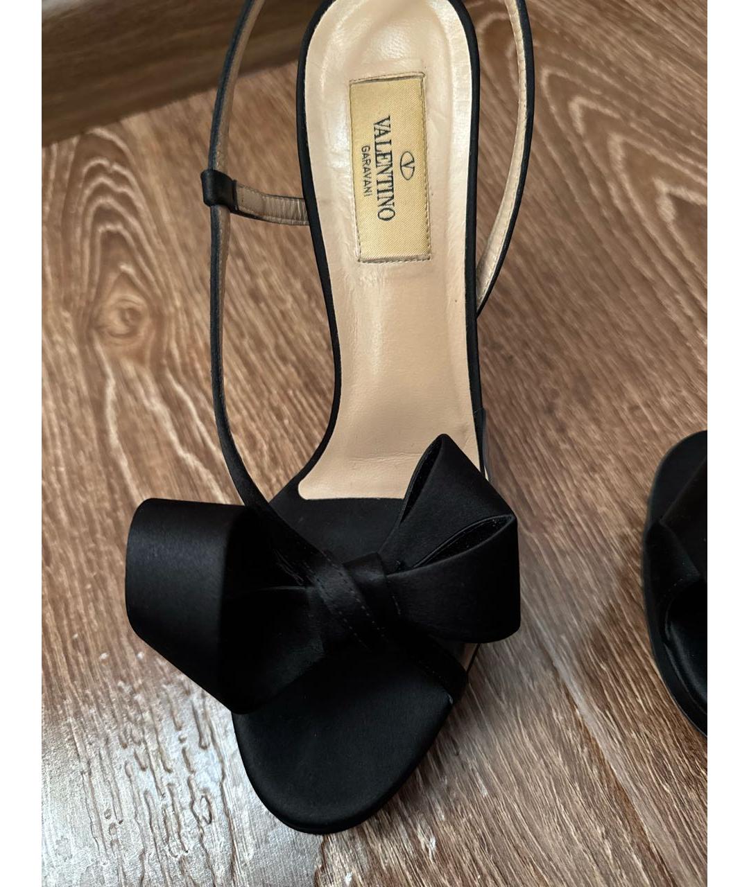 VALENTINO Черные текстильные босоножки, фото 7