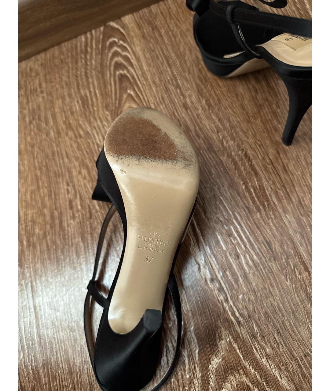 VALENTINO Черные текстильные босоножки, фото 5