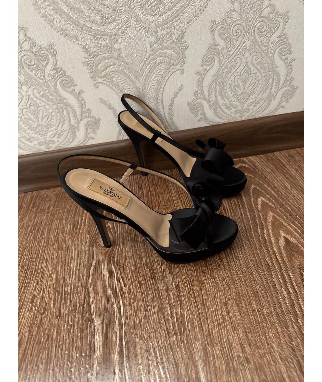 VALENTINO Черные текстильные босоножки, фото 9