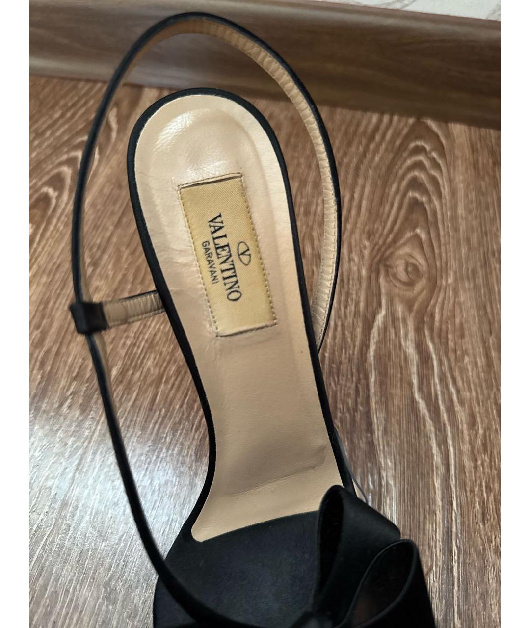 VALENTINO Черные текстильные босоножки, фото 6