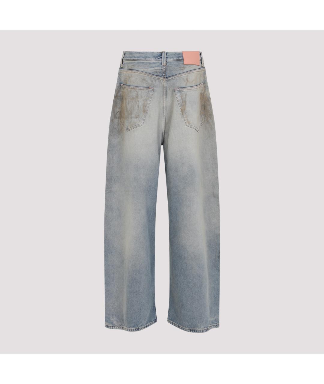 ACNE STUDIOS Голубые хлопковые прямые джинсы, фото 2