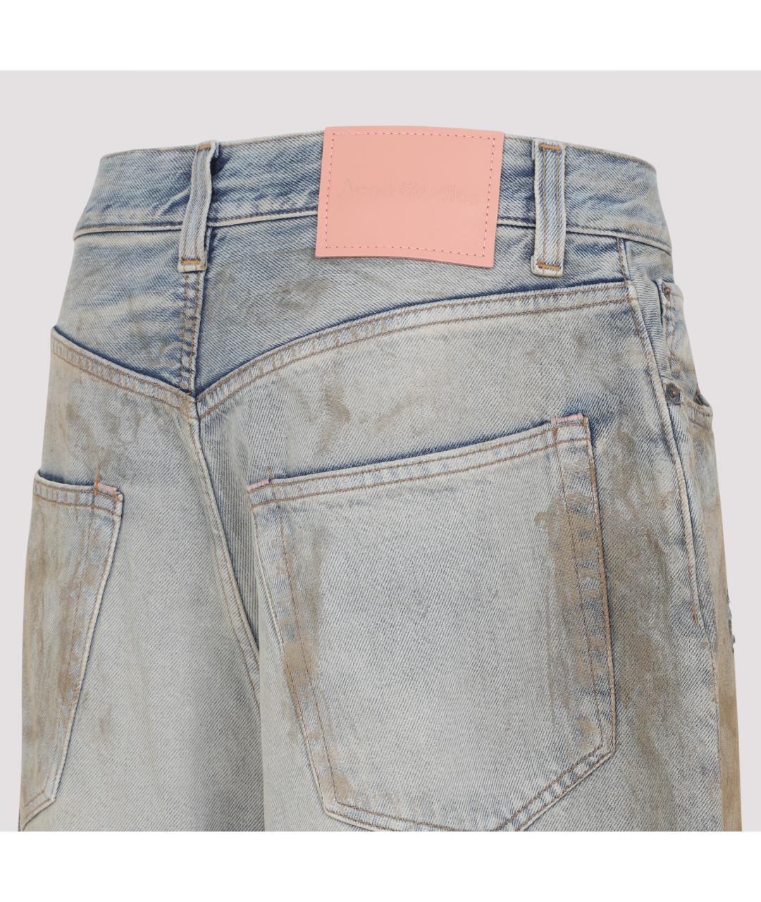 ACNE STUDIOS Голубые хлопковые прямые джинсы, фото 3