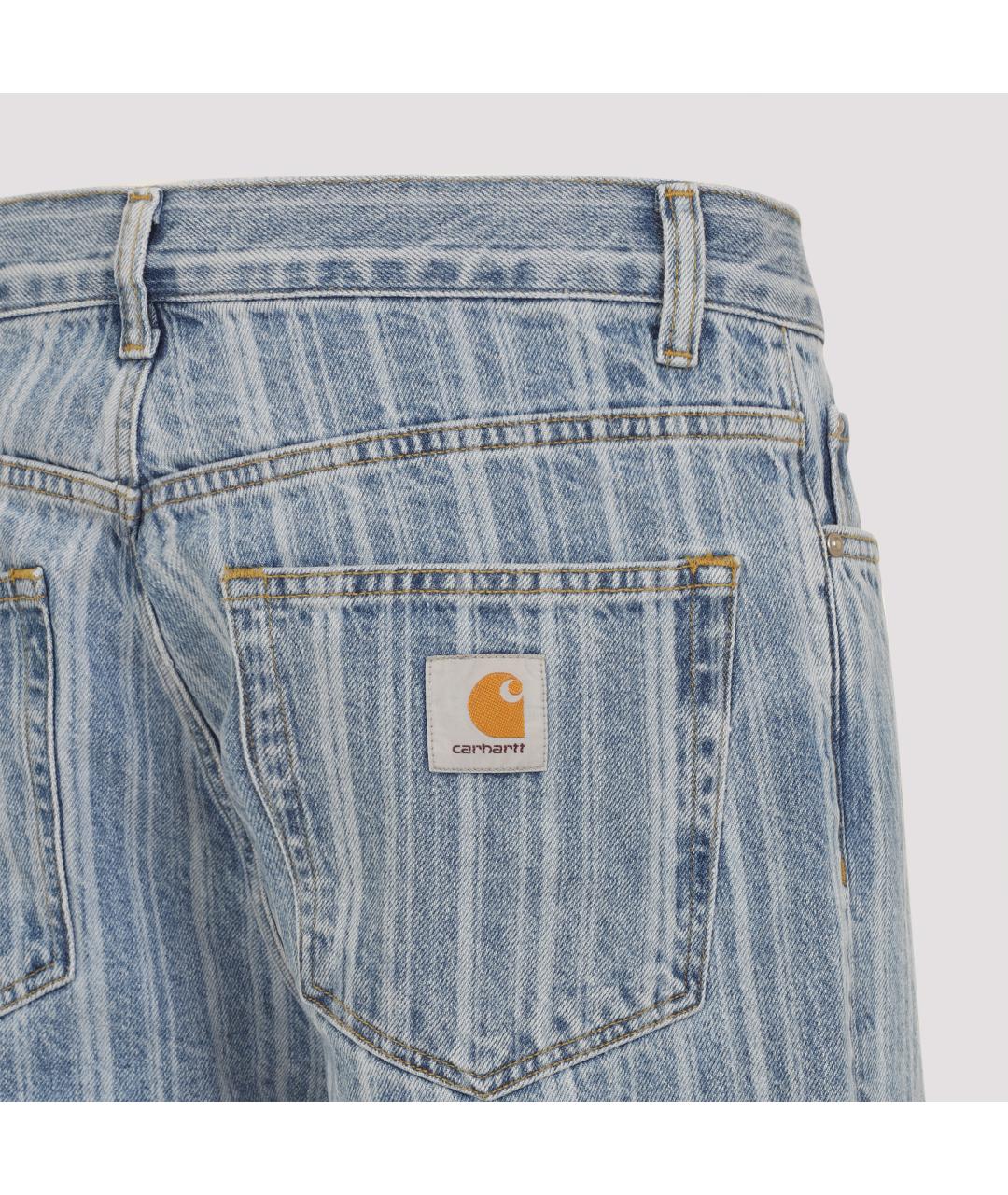 CARHARTT WIP Голубые хлопковые повседневные брюки, фото 3