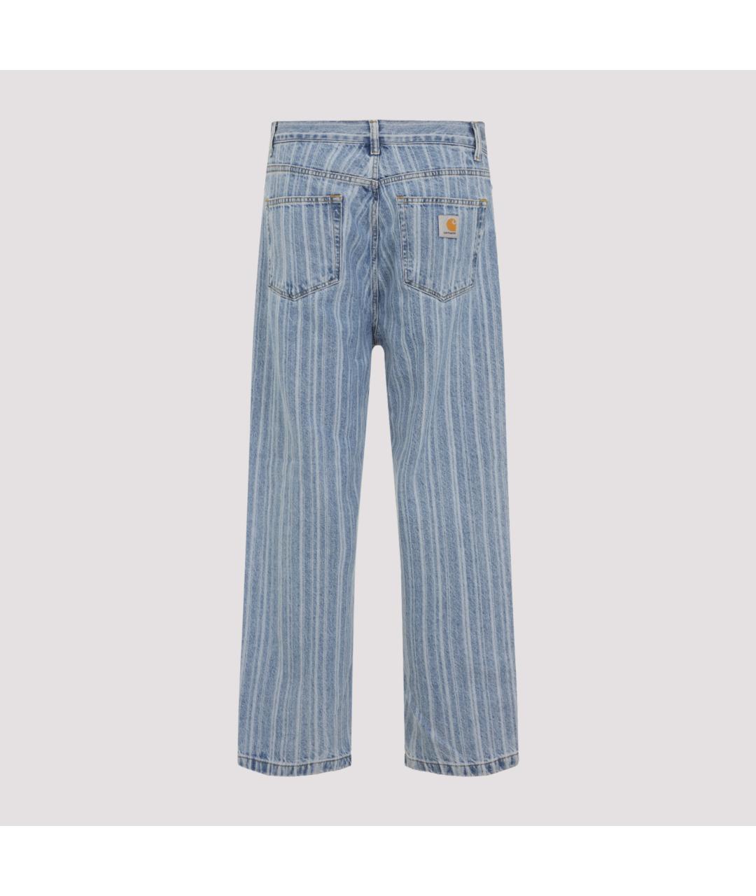 CARHARTT WIP Голубые хлопковые повседневные брюки, фото 2