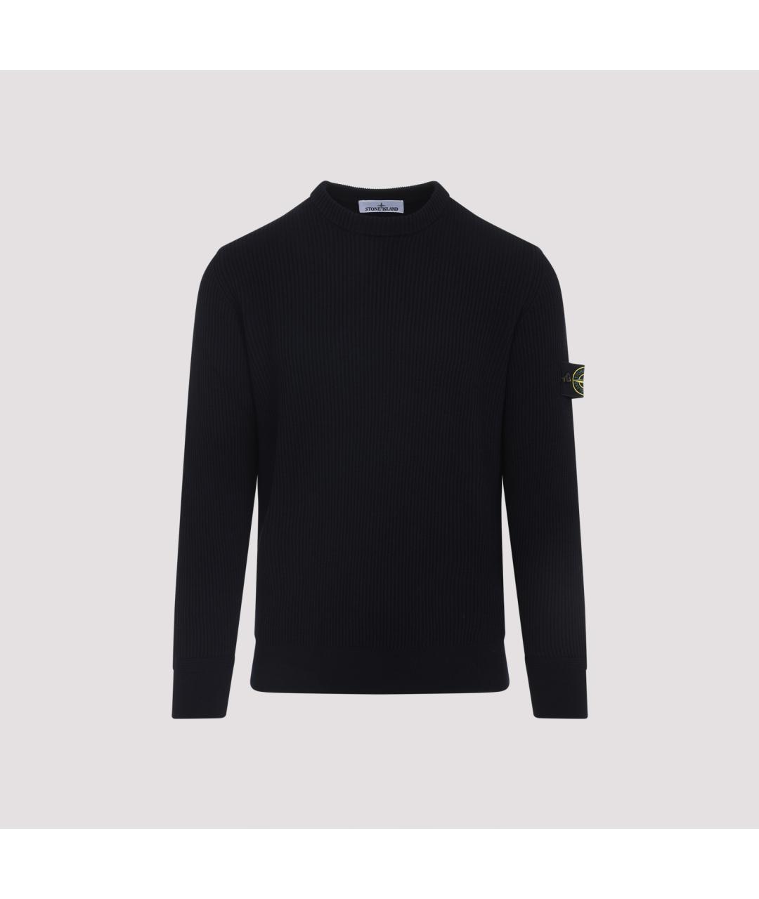 STONE ISLAND Темно-синий шерстяной джемпер / свитер, фото 2
