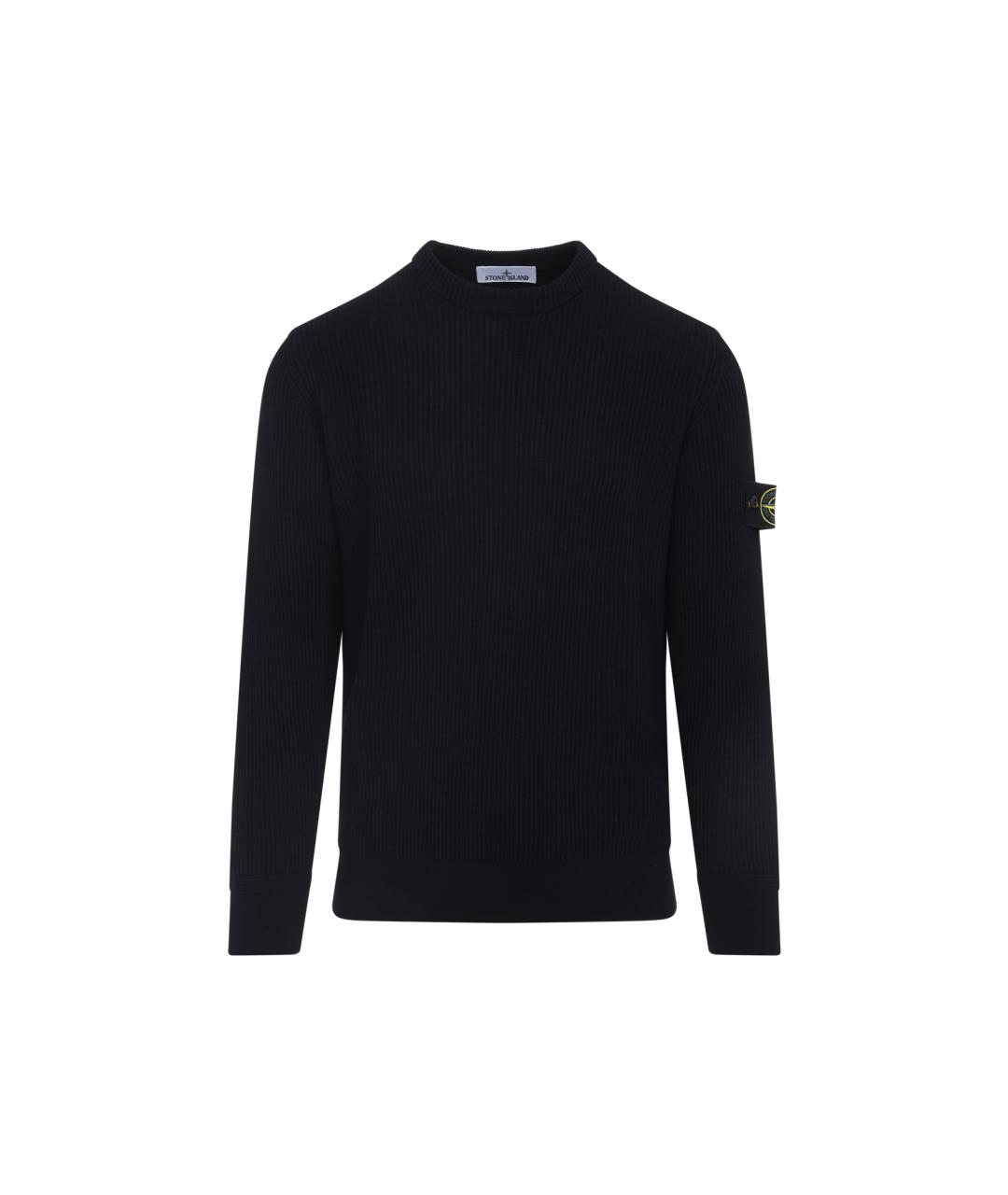 STONE ISLAND Темно-синий шерстяной джемпер / свитер, фото 1