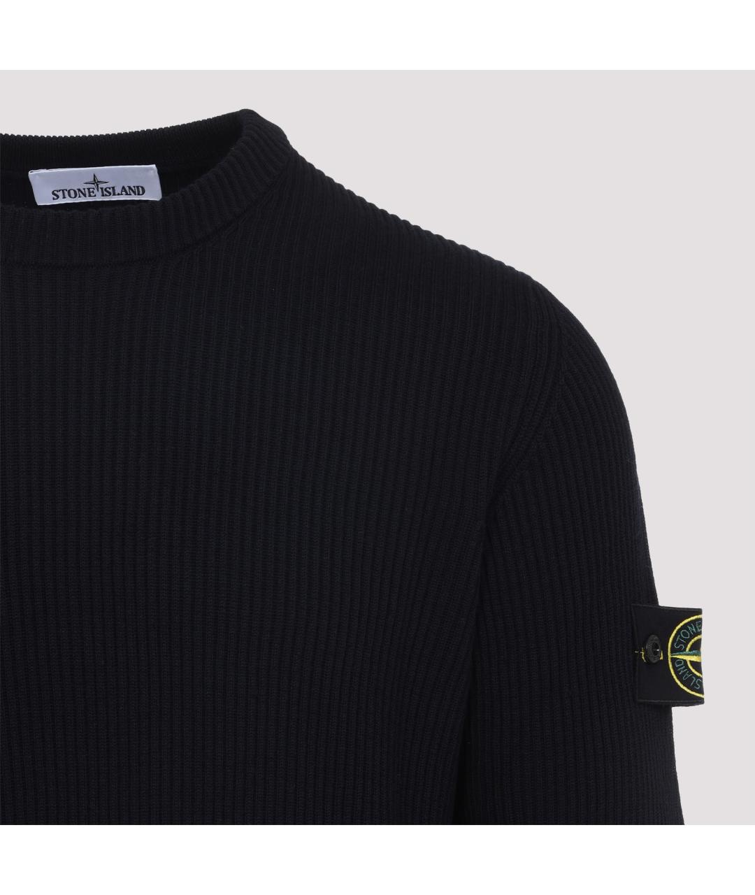 STONE ISLAND Темно-синий шерстяной джемпер / свитер, фото 5