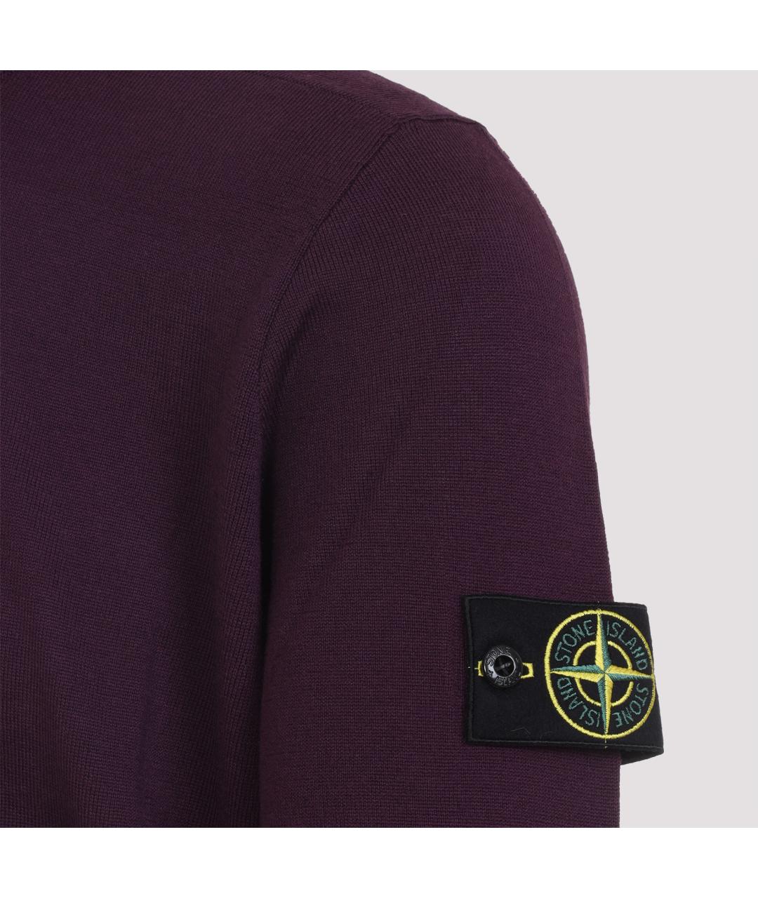 STONE ISLAND Бордовый шерстяной джемпер / свитер, фото 3