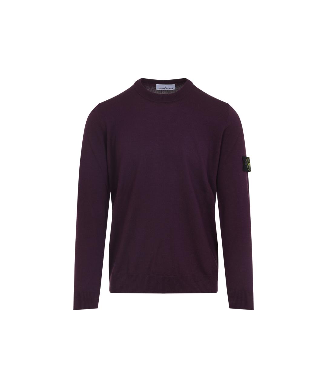 STONE ISLAND Бордовый шерстяной джемпер / свитер, фото 1