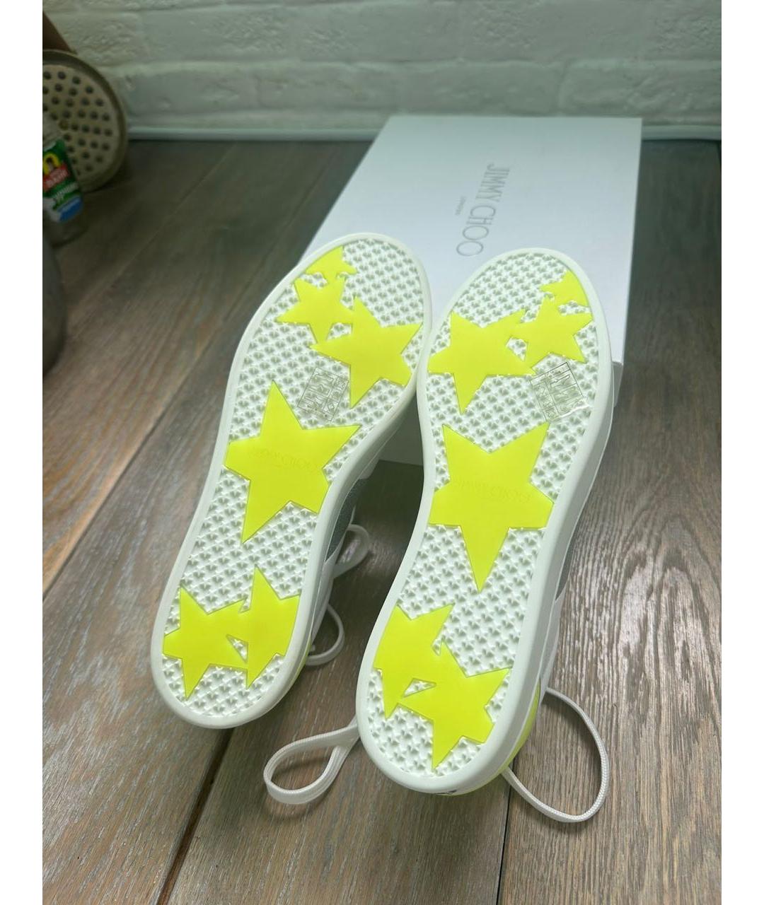 JIMMY CHOO Белые кожаные кроссовки, фото 5