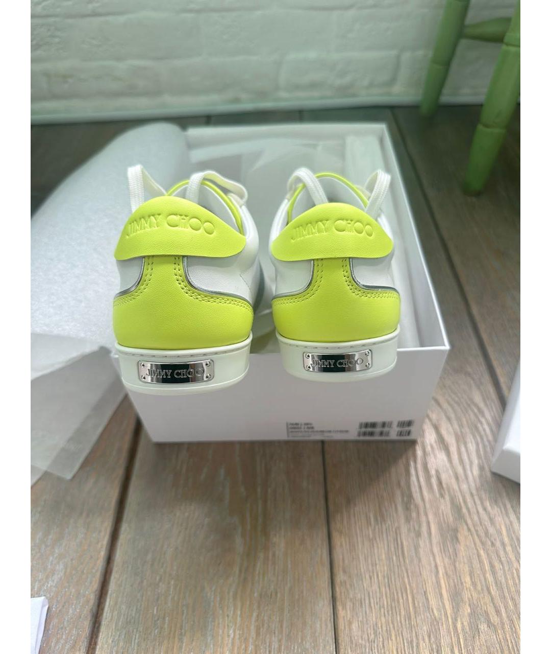 JIMMY CHOO Белые кожаные кроссовки, фото 4
