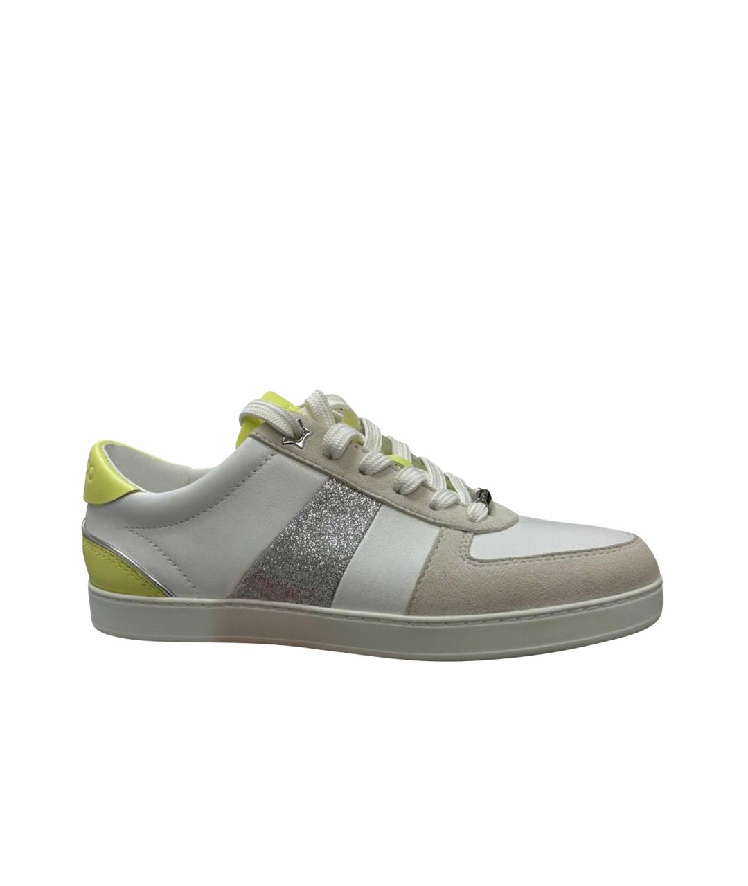 JIMMY CHOO Белые кожаные кроссовки, фото 1
