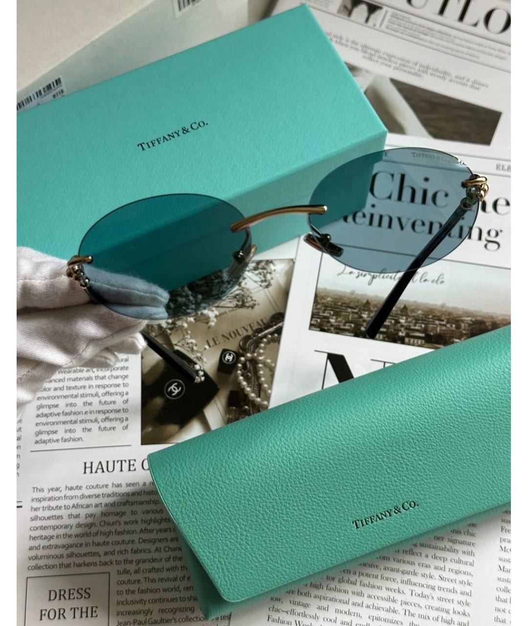 TIFFANY&CO Синие пластиковые солнцезащитные очки, фото 3