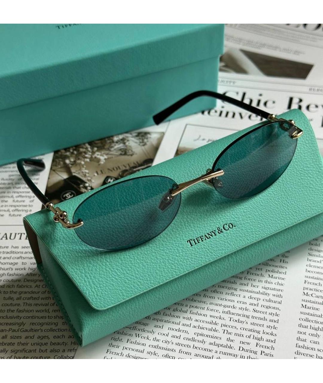 TIFFANY&CO Синие пластиковые солнцезащитные очки, фото 2
