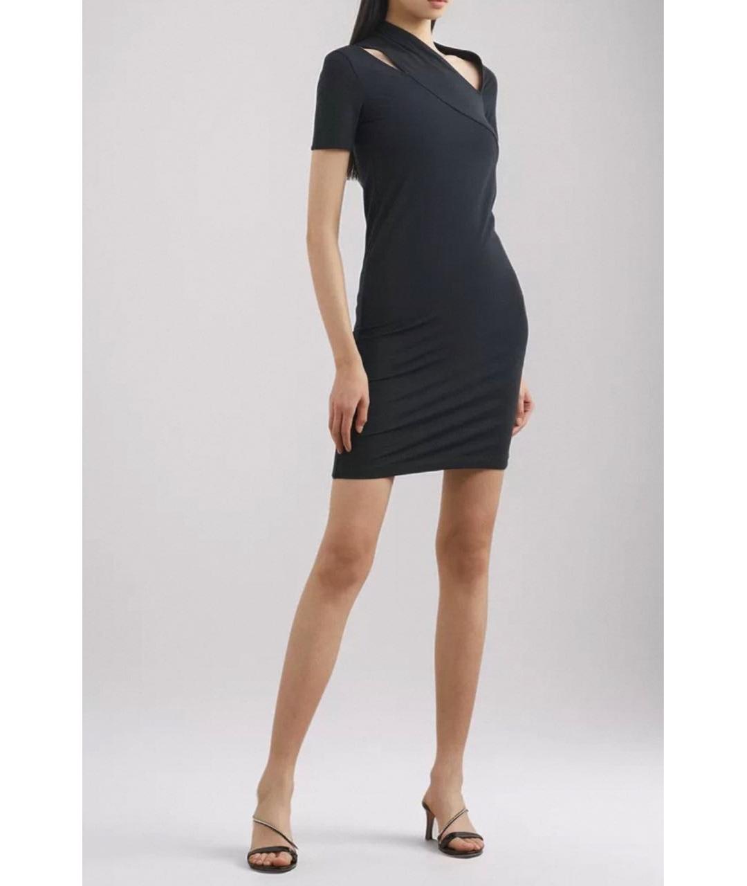 HELMUT LANG Черное хлопковое повседневное платье, фото 6