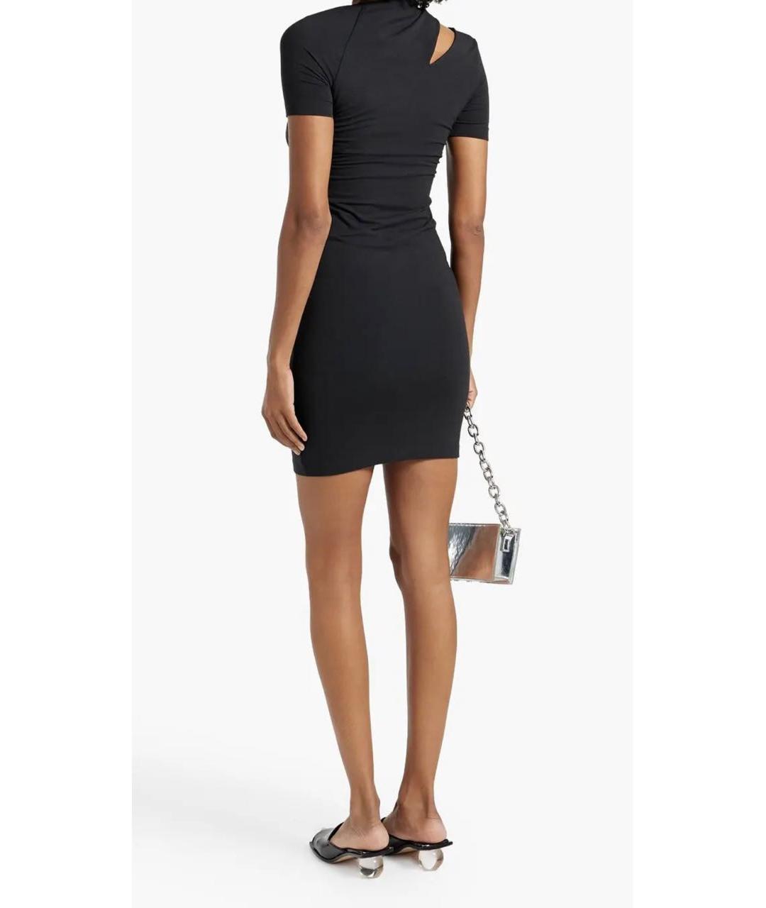 HELMUT LANG Черное хлопковое повседневное платье, фото 2