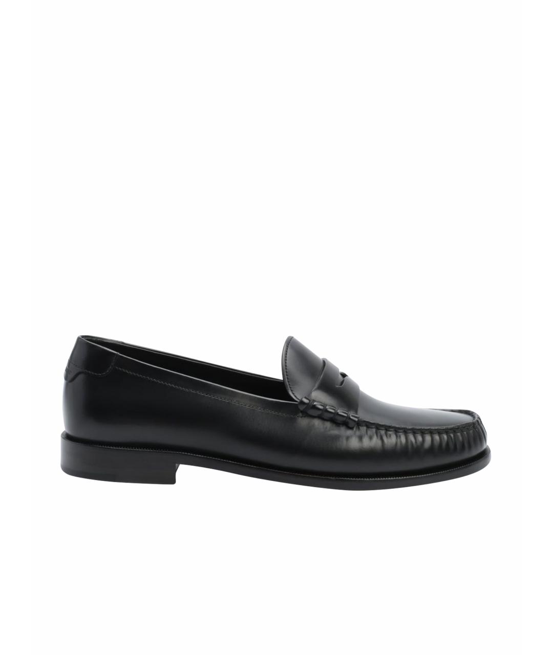 SAINT LAURENT Черные кожаные лоферы, фото 1