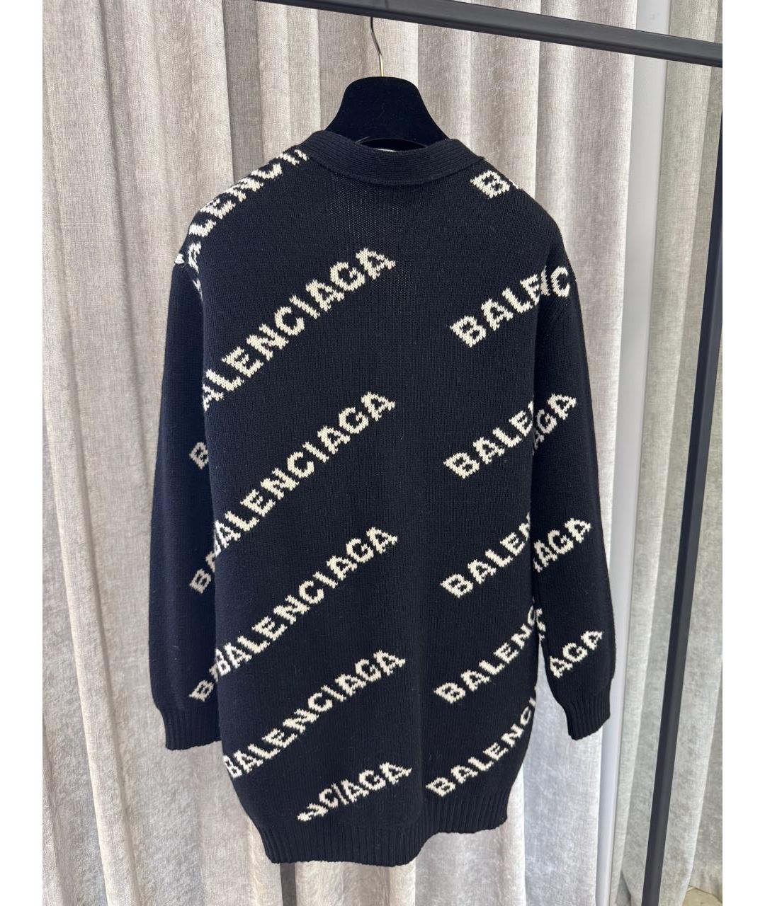 BALENCIAGA Черный шерстяной кардиган, фото 2
