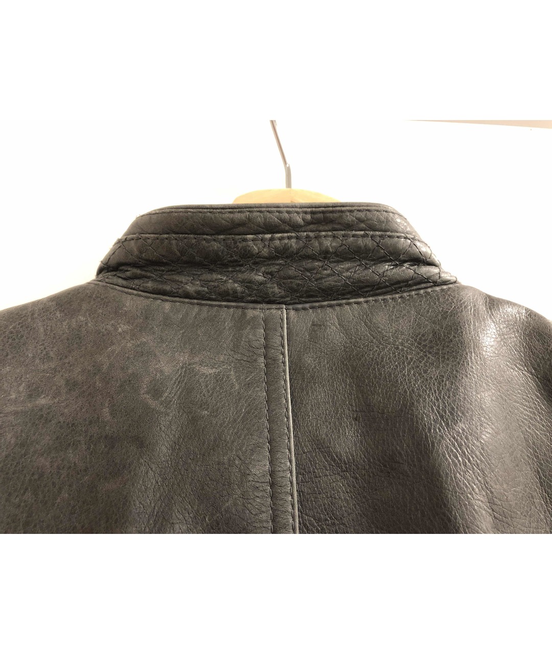 BALENCIAGA Серая кожаная куртка, фото 3