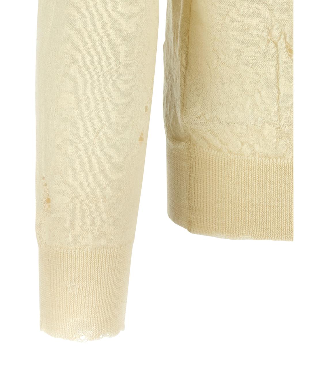MM6 MAISON MARGIELA Бежевый шерстяной джемпер / свитер, фото 4